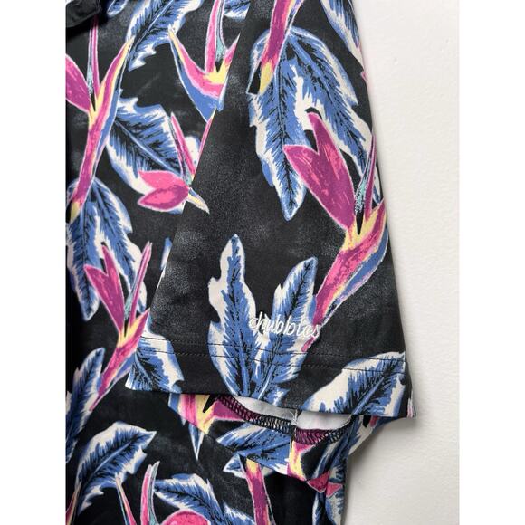 Chubbies Shirt Mens M Performance Polo Birds Of Paradise Hawaiian Golf Beach - Picture 2 of 8